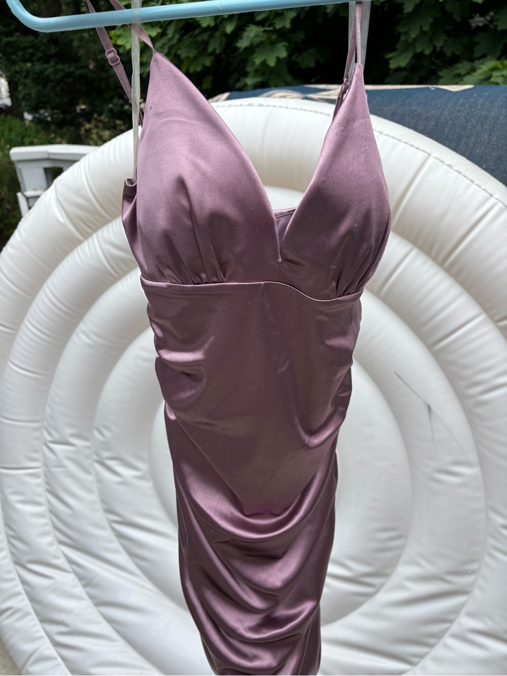 Emerald Sundae-Mauve Satin Slip Dress